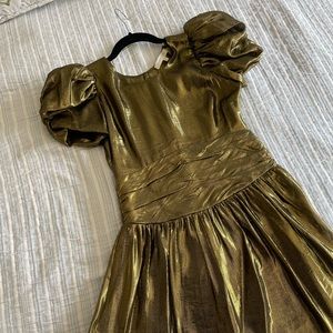 LOVESHACKFANCY mini gold dress, size 0. Like new!